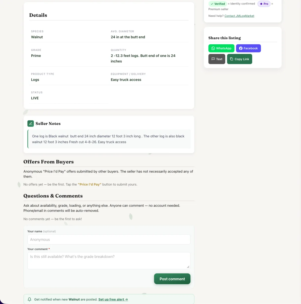 View extra listing details