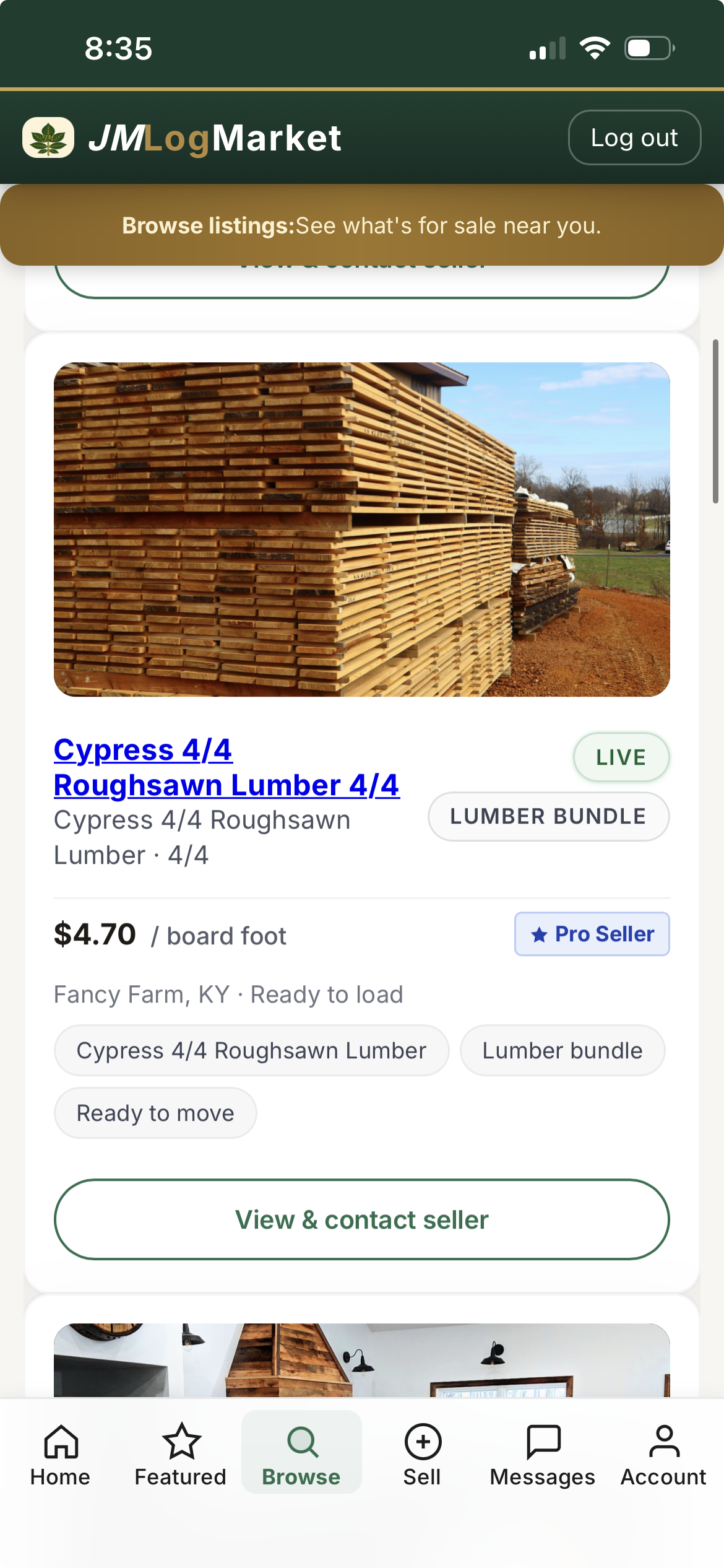 JMLogMarket mobile browse